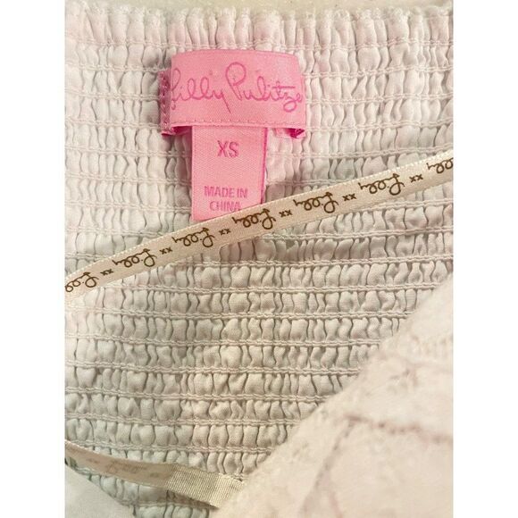 Lilly Pulitzer Brett Resort White Floral HexagonâLace Strapless Dress XS - Picture 7 of 8